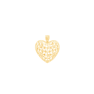 Pingente em Ouro 18K Coração com Flores - AU11822