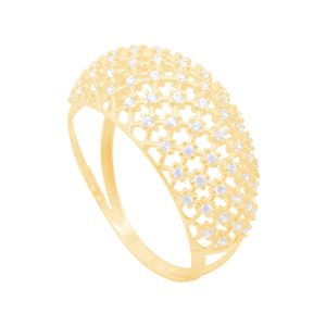Anel em Ouro 18K Vazado com Zircônias - AU11864