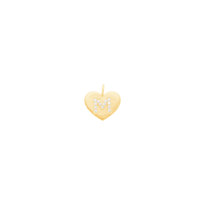 Pingente em Ouro 18K Coração Letra M - AU11859