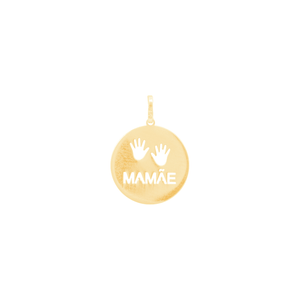Pingente em Ouro 18K Mamãe e Mãos Vazadas - AU11889