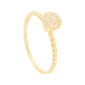 Anel em Ouro 18K Pavê de Zircônias - AU11940