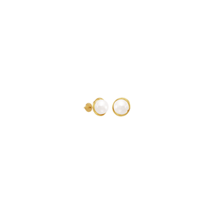 Brinco Infantil em Ouro 18K Rococó com Pérola 3MM - AU10223