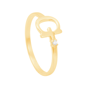 Anel em Ouro 18K Letra G com Zircônia - AU12000
