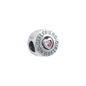 Berloque Moments em Prata 925 Separador Girlfriend Rosa - PL18218