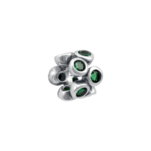Berloque Moments em Prata 925 Separador com Zircônias Verde - PL18248