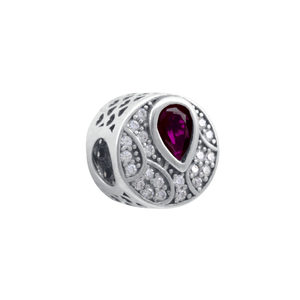 Berloque Moments em Prata 925 Separador com Zircônias Vermelho - PL18310