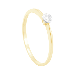 Anel em Ouro 18K Pavê com Zircônias - AU12081