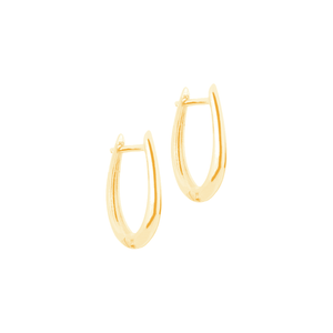 Brinco em Ouro 18K Argolinha Oval Lisa - AU12104