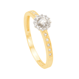 Anel em Ouro 18K Flor com Diamantes - AU12132