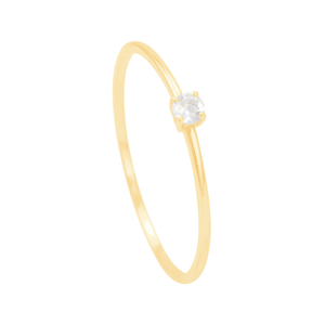 Anel Solitário em Ouro 18K com Zircônia - AU12192