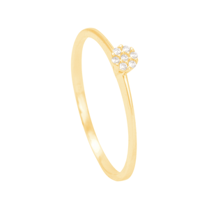 Anel em Ouro 18K Pavê com Zircônias - AU12193