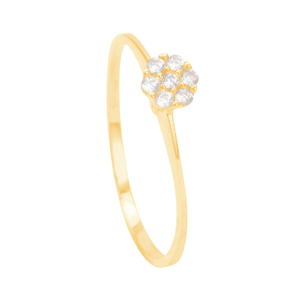 Anel em Ouro 18K Chuveirinho com Zircônias - AU12224