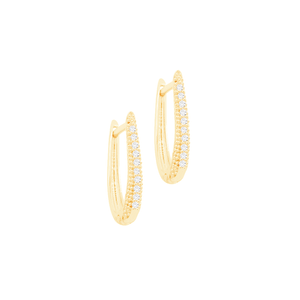 Brinco Argola em Ouro 18K com Zircônias - AU12235