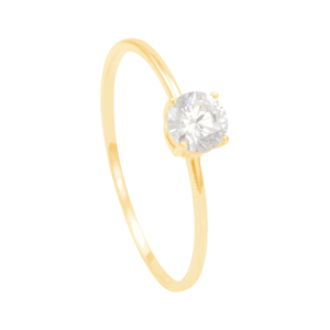 Anel Solitário em Ouro 18K com Zircônia - AU12209