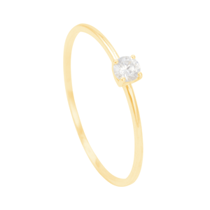 Anel Solitário em Ouro 18K com Zircônia - AU12208