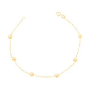 Pulseira em Ouro 18K Bolinhas 4MM Lisas e Acetinadas - AU12227