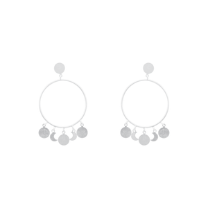 Argola em Prata 925 Medalhas e Meia Lua - PL18566