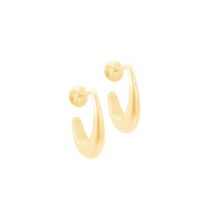 Brinco em Ouro 18K Meia Argola com Diamante - AU12276
