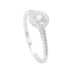 Anel em Ouro Branco 18K com Diamantes - AU12245