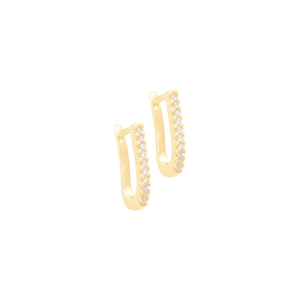 Brinco em Ouro 18K Argolinha com Zircônias - AU12303