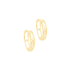 Brinco em Ouro 18K Argolinha Diamantada - AU12299