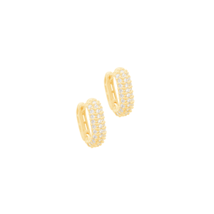 Brinco em Ouro 18K Argolinha com Zircônias - AU12323