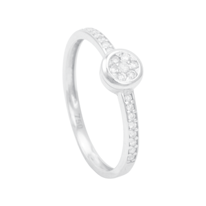 Anel em Ouro Branco 18K com Diamantes - AU12357