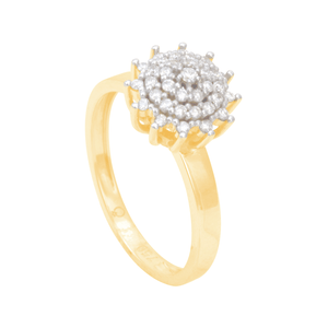 Anel em Ouro 18K Redondo com Diamantes - AU12381