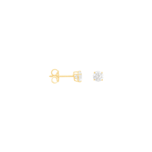 Brinco em Ouro 18K Ponto de Luz 4,4MM- AU12412