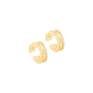 Argola em Ouro 18K com Zircônias - AU12408