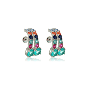 Brinco em Prata 925 Ear Hoock Mix Color - PL16101