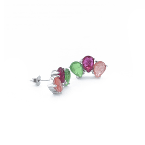 Brinco em Prata 925 Pedras Naturais - PL18769