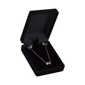 Conjunto em Prata 925 Peridoto e Ametista - PL18754