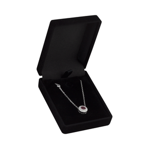 Colar em Prata 925 Redondo com Zircônia Rubi - PL18803