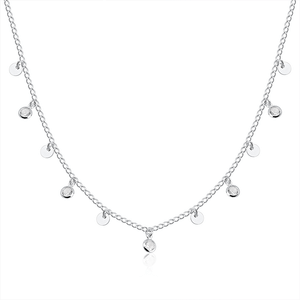 Colar Choker em Prata 925 Medalhas e Ponto de Luz - PL19062