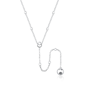 Colar em Prata 925 Gravata com Bolas - PL19066