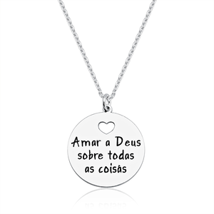 Colar em Prata 925 com o Dizer Amar a Deus - PL19147