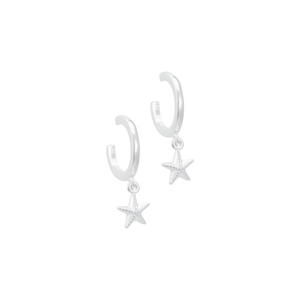 Brinco Argola em Prata 925 Estrela do Mar - PL19129