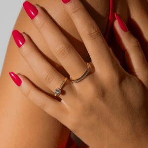 Anel em Ouro 18K com Diamantes - AU12036