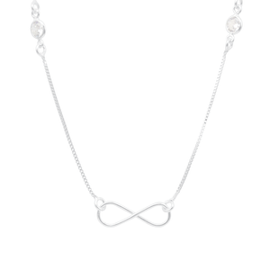 Colar em Prata 925 Infinito e Ponto de Luz - PL18139
