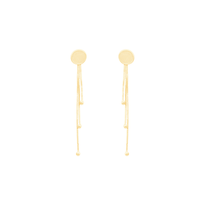 Brinco em Ouro 18K Chapa Redonda com Franja - AU12457