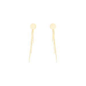Brinco em Ouro 18K Chapa Redonda com Franja - AU12460