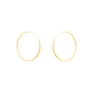 Brinco Argola em Ouro 18K Chanfrada 33MM - AU12482