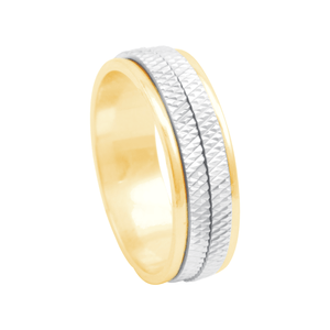 Aliança Giratória Bodas de Prata em Ouro 18K Masculina- AU12541