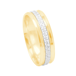Aliança Bodas de Prata em Ouro 18K Masculina - AU12543
