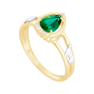 Anel de Formatura em Ouro 18K com Zircônia Esmeralda - AU12548