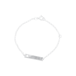 Pulseira Infantil em Prata 925 Placa com Estrela - PL18449