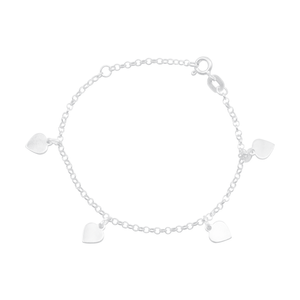 Pulseira Infantil em Prata 925 Corações - PL18455