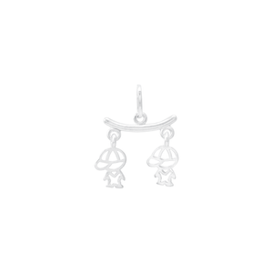 Pingente em Prata 925 Canga com Dois Meninos - PL19613