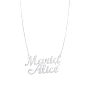 Colar em Prata 925 com Nome Personalizado Duplo - PL19376